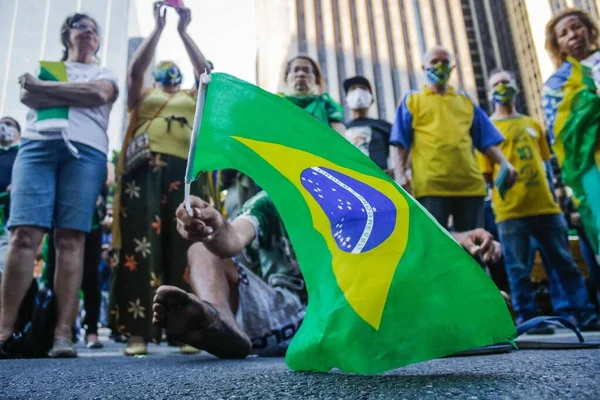 Sao Paulo Daki Hıristiyan Aile Konvoyu Protestosu Nisan 2021 Sao — Stok fotoğraf