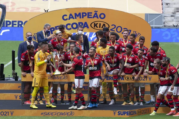 Flamengo Wygrywa Finał Super Cup Kwietnia 2021 Brazylia Dystrykt Federalny — Zdjęcie stockowe
