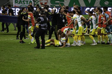 Brasilia, 04.14. 2021 - Conmebol Recopa Finali Savunma ve Adalet Şampiyonu: Brezilya Arjantinli Justicia 'nın Brasilia' daki Estadio Mane Garrincha 'da oynanan Conmebol Recopa finalinde  
