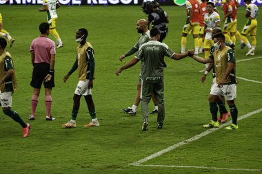 Brasilia, 04.14. 2021 - Conmebol Recopa Finali Savunma ve Adalet Şampiyonu: Brezilya Arjantinli Justicia 'nın Brasilia' daki Estadio Mane Garrincha 'da oynanan Conmebol Recopa finalinde  