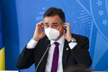 Brezilya Sağlık Bakanı ile salgınla mücadele konusunda basın toplantısı. 14 Nisan 2021, Brasilia, Federal Bölge, Brezilya Salgınla Mücadele Ulusal Komitesi 'nin toplantısından hemen sonra