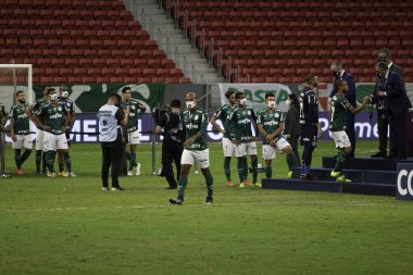 Brasilia, 04.14. 2021 - Conmebol Recopa Finali Savunma ve Adalet Şampiyonu: Brezilya Arjantinli Justicia 'nın Brasilia' daki Estadio Mane Garrincha 'da oynanan Conmebol Recopa finalinde  