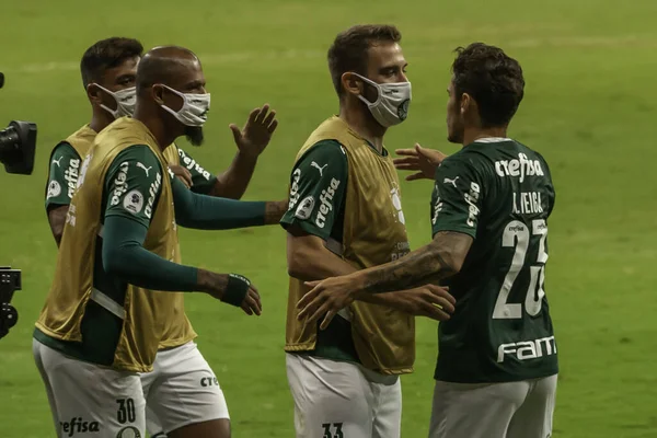 Conmebol Recopa Final Palmeiras Defensa Justicia April 2021 Brasilia Brasiliens — Stockfoto