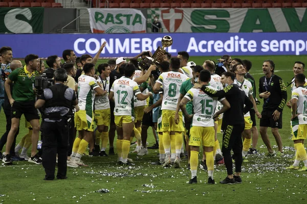 Brasilia, 04.14. 2021 - Conmebol Recopa Finali Savunma ve Adalet Şampiyonu: Brezilya Arjantinli Justicia 'nın Brasilia' daki Estadio Mane Garrincha 'da oynanan Conmebol Recopa finalinde  