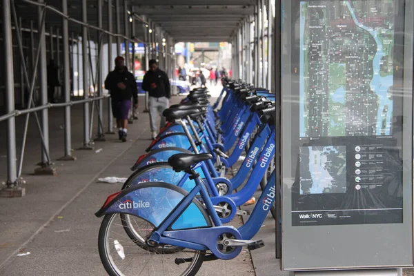 Citi Bike Stations Expansion New York April 2021 Harlem New — Foto de Stock