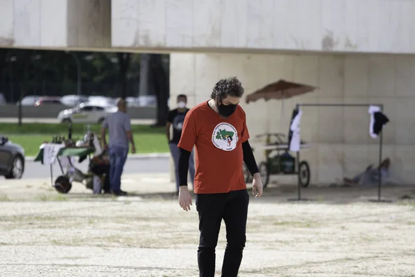 Protest Ten Gunste Van Braziliaanse President Lula Voor Het Hooggerechtshof — Stockfoto