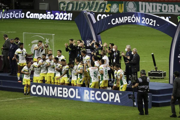 Brasilia 2021 Defense Justice Champion Conmebol Recopa Final Defensa Justicia — Stock Photo, Image