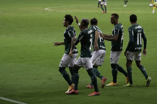 Conmebol Recopa Finali Palmeiras Karşı Defensa Justicia Nisan 2021 Brezilya — Stok fotoğraf