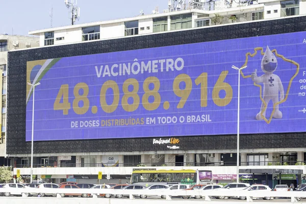 Vacimeter Electronic Panels Show Numbers Vaccine Already Applied Brazil April — Photo