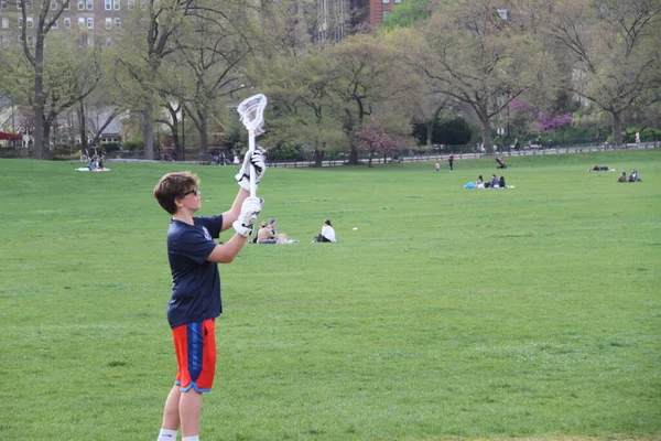 Νέα Υόρκη Ηπα Κίνηση Των Ανθρώπων Στο Central Park Μέσω — Φωτογραφία Αρχείου