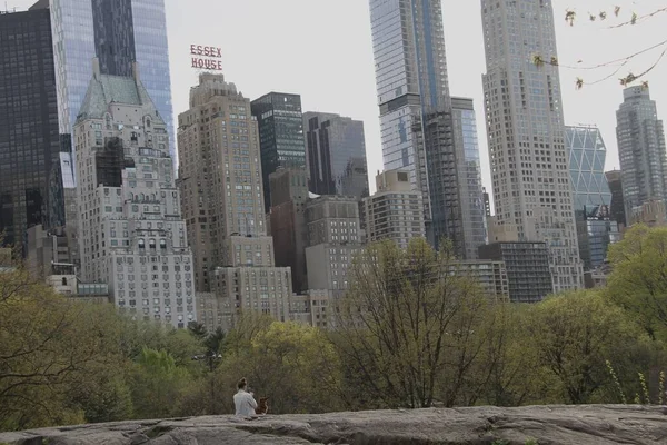 New York Usa Mouvement Des Personnes Central Park Milieu Covid — Photo