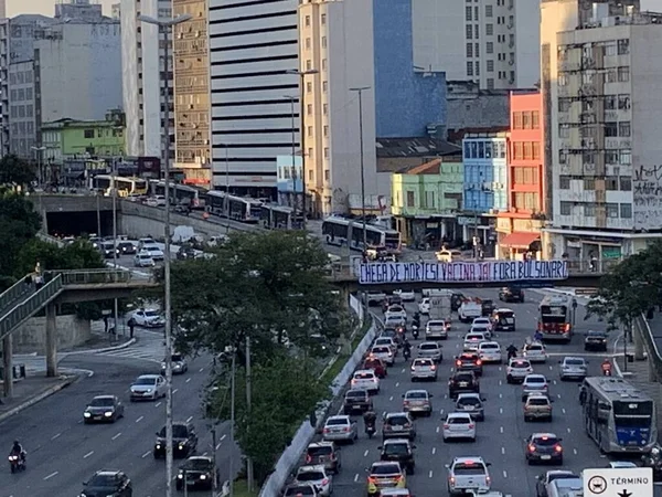 Covid Sao Paulo Hareketlilik Nisan 2020 Sao Paulo Brezilya Sao — Stok fotoğraf