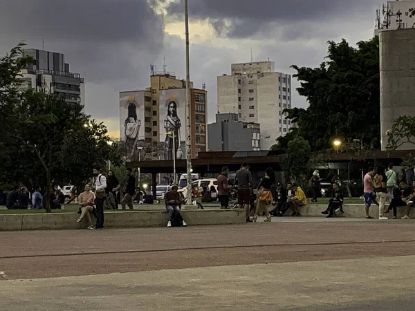 Heavy Movement People Roosevelt Square Sao Paulo April 2021 Sao — Stock Photo, Image
