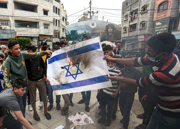 Протест Против Израиля Газе Апреля 2021 Года Газа Палестина Палестинские — стоковое фото