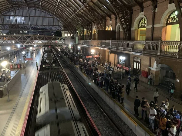 Congestie Sao Paulos Luz Treinstation Midden Van Covid April 2021 — Stockfoto