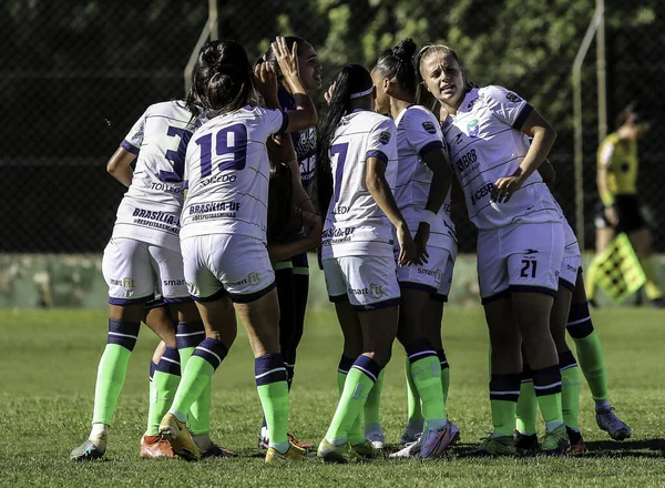 Бразильська Ліга Жіноча Футбольна Ліга Греміо Проти Мінас Квітня Гравата — стокове фото