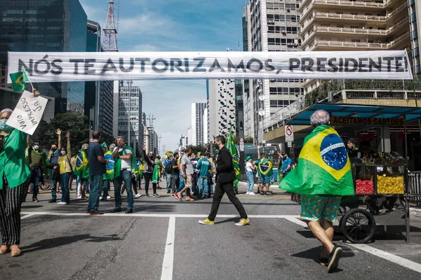Manifestation Soutien Président Bolsonaro 1Er Mai 2021 Porto Alegre Brésil — Photo