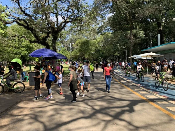 Movimento Delle Persone Nel Parco Ibirapuera Maggio 2021 San Paolo — Foto Stock