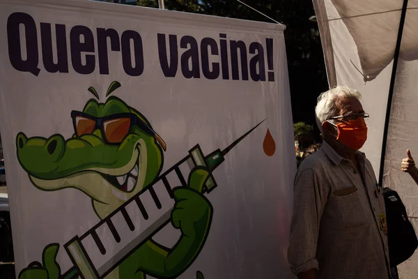 Manifestazione Nella Giornata Internazionale Del Lavoro Maggio 2021 Porto Alegre — Foto Stock