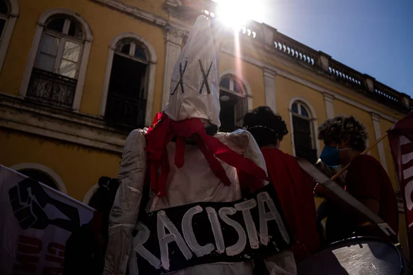 Manifestazione Nella Giornata Internazionale Del Lavoro Maggio 2021 Porto Alegre — Foto Stock