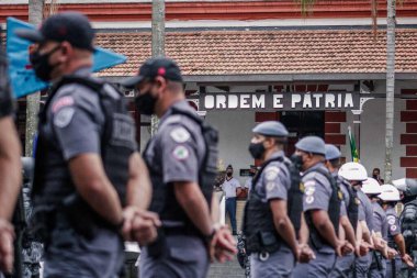 Sao Paulo Askeri Polisi 'nin 2. Taburu' nun 87. yıldönümü. 7 Mayıs 2021, Sao Paulo, Brezilya. Şok Polis Teşkilatı 2. Tabur 'un 87. yıldönümünün ciddiyeti.