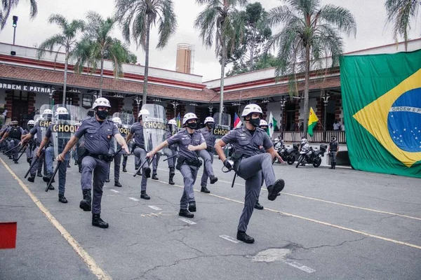 Anos Batalhão Tropa Choque Polícia Militar São Paulo Maio 2021 — Fotografia de Stock