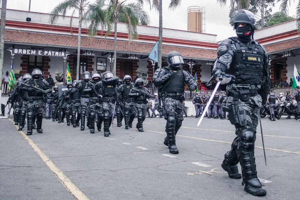 Výročí Praporu Úderné Jednotky Vojenské Policie Sao Paula Května 2021 — Stock fotografie