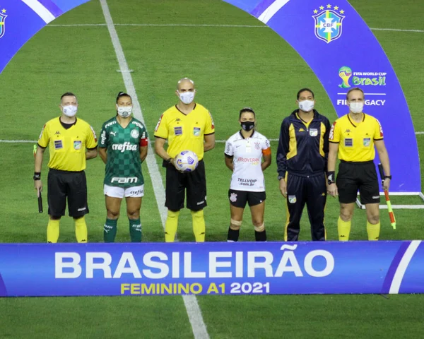 Матч Между Коринтианс Палмейрас Чемпионат Бразилии Среди Женщин Мая 2021 — стоковое фото