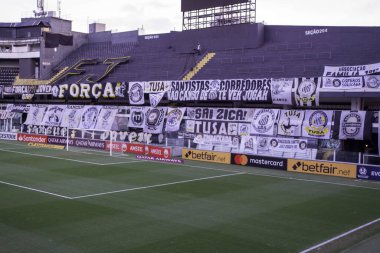 11 Mayıs 2021, Santos, Brezilya: Salı gecesi Copa Libertadores da Futebol 2021 C Grubu 'nun dördüncü turu için geçerli olan Arjantinli Santos ve Boca Juniors arasındaki maçtan önce Vila Belmiro' nun genel görünümü (11))