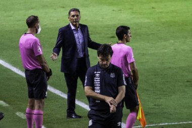 SANTOS, 05,11,2021 - COPA LIBERTADORES, SANTOS X BOCA JUNIORS - Santos ve Boca Juniors (Arjantin) arasındaki maç sırasında teklif, Copa Libertadores da America de Football 2021 'in dördüncü turu için geçerlidir.  