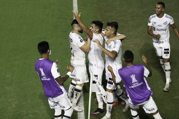 Santos 2021 Copa Libertadores Santos Boca Juniors Offerta Durante Partita — Foto Stock