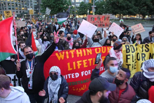 New York Özgür Filistin Protestosu Mayıs 2021 New York Abd — Stok fotoğraf