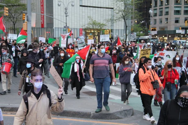 Protesta Por Palestina Libre Nueva York Mayo 2021 Nueva York — Foto de Stock