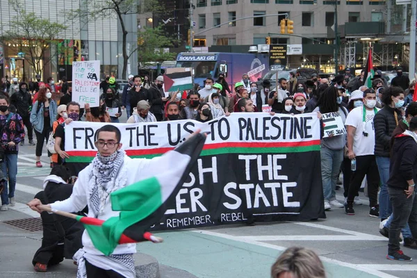 Protesto Livre Palestina Nova Iorque Maio 2021 Nova York Eua — Fotografia de Stock