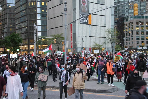 Protesto Livre Palestina Nova Iorque Maio 2021 Nova York Eua — Fotografia de Stock