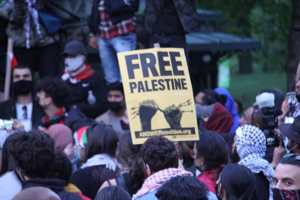 Свободный Протест Палестины Нью Йорке Мая 2021 Года Нью Йорк — стоковое фото