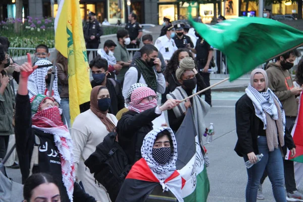 Protesto Livre Palestina Nova Iorque Maio 2021 Nova York Eua — Fotografia de Stock