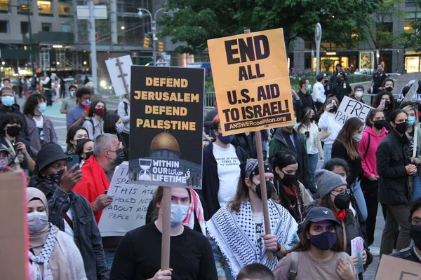 Protesto Livre Palestina Nova Iorque Maio 2021 Nova York Eua — Fotografia de Stock