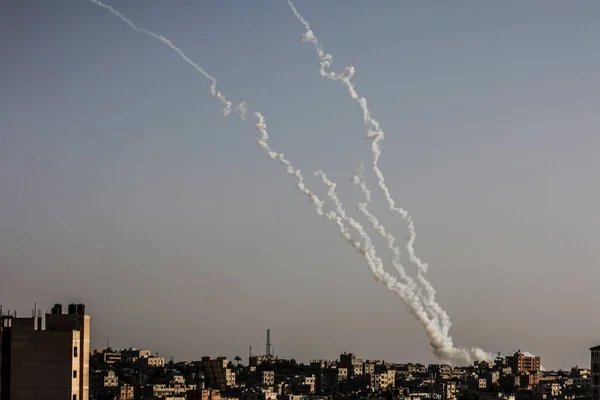 Israël Attaque Gaza Mai 2021 Palestine Gaza Explosions Incendies Causés — Photo