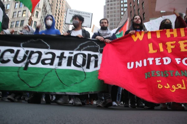 Protesto Livre Palestina Nova Iorque Maio 2021 Nova York Eua — Fotografia de Stock