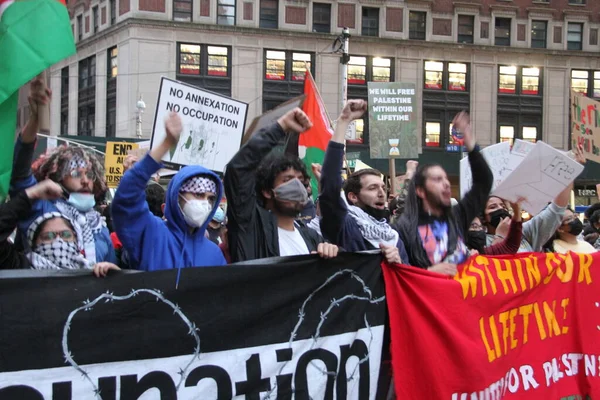 Protesta Por Palestina Libre Nueva York Mayo 2021 Nueva York —  Fotos de Stock