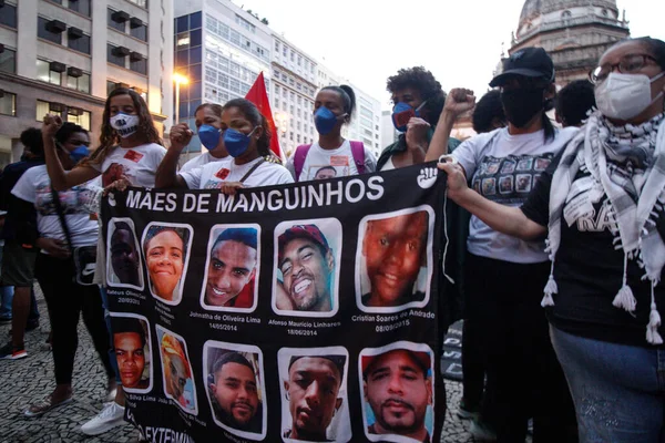 Protestera Mot Fördomar Maj 2021 Rio Janeiro Brasilien Medlemmar Folkrörelser — Stockfoto
