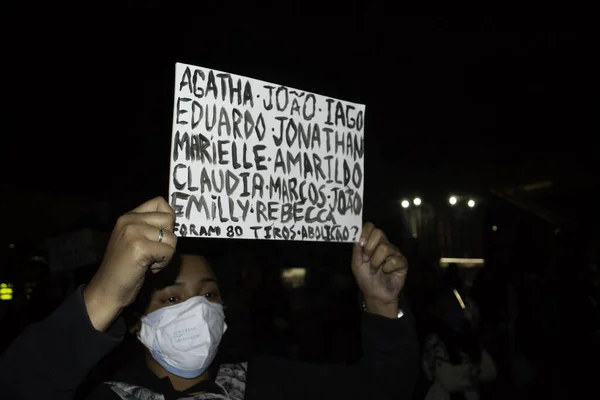 Siyahi Hareketler Sao Paulo Irkçılığı Şiddeti Protesto Ediyor Mayıs 2021 — Stok fotoğraf