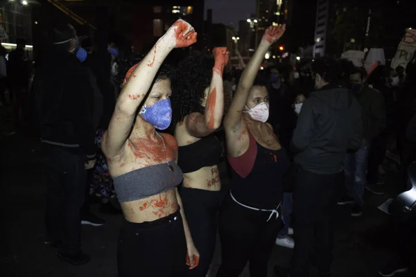 Les Mouvements Noirs Protestent Contre Racisme Porto Alegre Mai 2021 — Photo