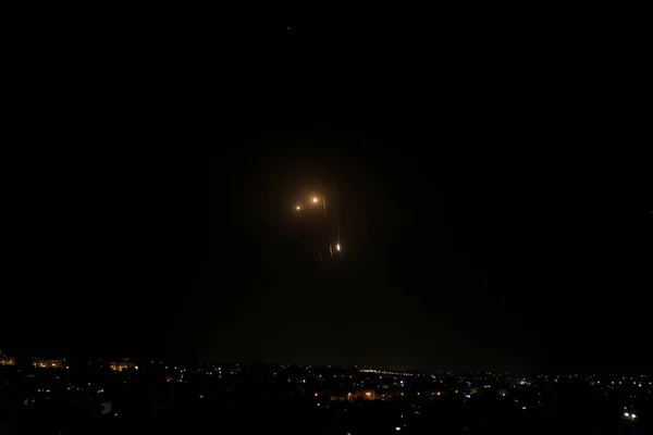 Missili Lanciati Dalla Striscia Gaza Israele Maggio 2021 Khan Yunis — Foto Stock
