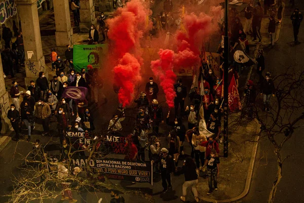 Siyah Hareketler Porto Alegre Deki Irkçılığı Protesto Ediyor Mayıs 2021 — Stok fotoğraf