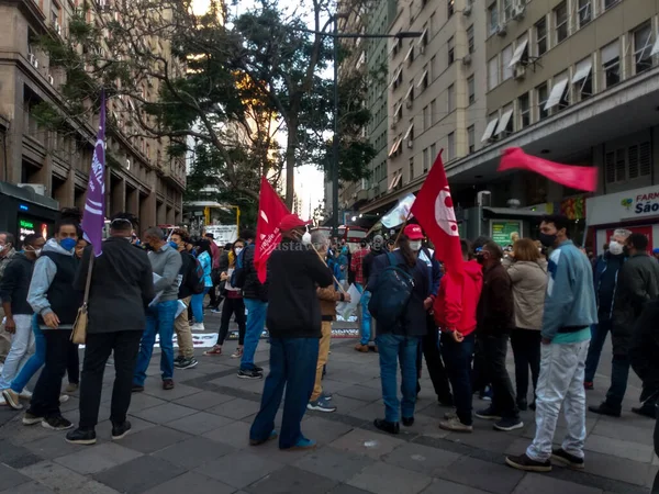 Члени Чорних Рухів Протестують Проти Расизму Насильства Сан Паулу Травня — стокове фото
