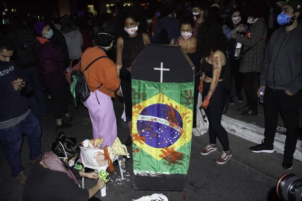 Movimientos Negros Protestan Contra Racismo Porto Alegre Mayo 2021 Porto —  Fotos de Stock