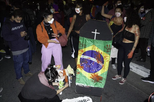 Movimentos Negros Protestam Contra Racismo Porto Alegre Maio 2021 Porto — Fotografia de Stock