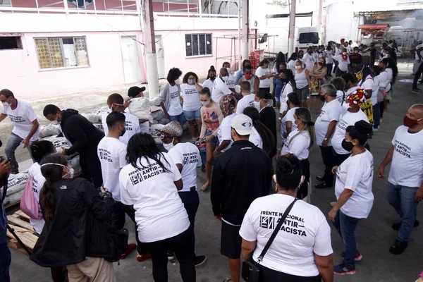 Front National Antiraciste Distribue Des Paniers Alimentaires Base Jacarezinho Mai — Photo